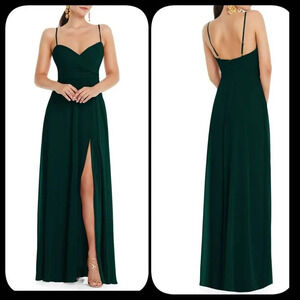 Lovely Chiffon Maxi Dress Size 0 Green NWOT